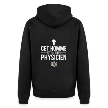 Cet homme est un super physicien métier science - Veste à capuche bio Premium Unisexe - noir - Dos - Nico (187cm)