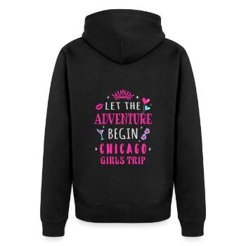 Girls Trip Chicago, que l’aventure commence - Veste à capuche bio Premium Unisexe - noir - Dos - Nico (187cm)