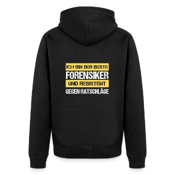 Médecin légiste résistant - Veste à capuche bio Premium Unisexe - noir - Dos - Nico (187cm)