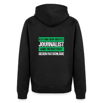 Journaliste résistant - Veste à capuche bio Premium Unisexe - noir - Dos - Nico (187cm)