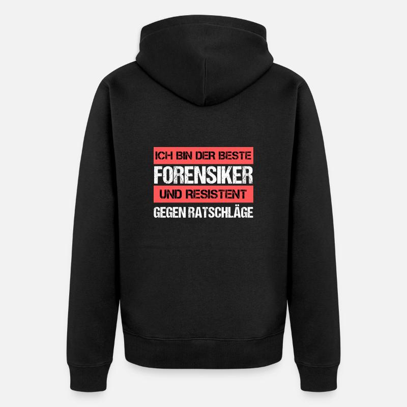 Resistenter Forensiker - Unisex Premium Bio Zip Hoodie - Schwarz