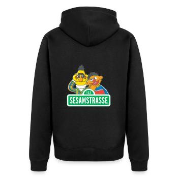 Sesame Street 123 With Ernie And Bert - Unisex Premium Organic Zip Hoodie - black - Back - Nico (187cm)