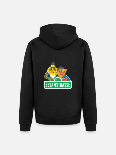 Sesame Street 123 With Ernie And Bert - Unisex Premium Organic Zip Hoodie - black