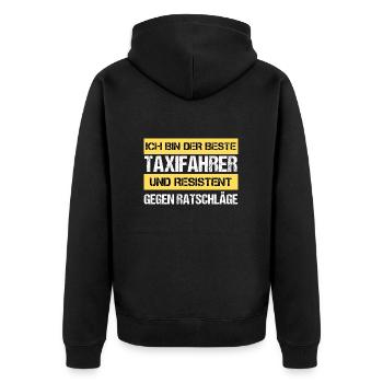 Resistenter Taxifahrer - Unisex Premium Bio Zip Hoodie - Schwarz - Hinten - Nico (187cm)