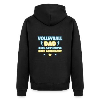 Volleyball papa,Volley-ball,Cadeau de fête des pères - Veste à capuche bio Premium Unisexe - noir - Dos - Nico (187cm)