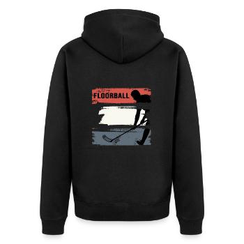 floorball floorball floorball season bandy - Unisex Premium Organic Zip Hoodie - black - Back - Nico (187cm)
