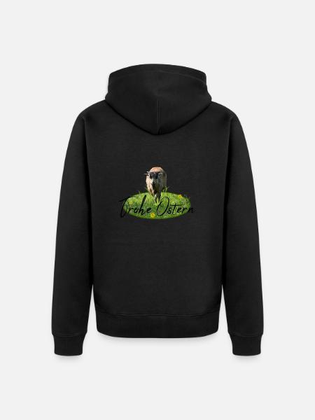 Happy Easter Lamb - Unisex Premium Organic Zip Hoodie - black
