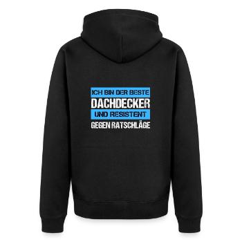 Resistant roofer - Unisex Premium Organic Zip Hoodie - black - Back - Nico (187cm)