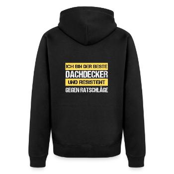 Resistant roofer - Unisex Premium Organic Zip Hoodie - black - Back - Nico (187cm)