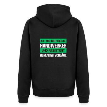 Artisan résistant - Veste à capuche bio Premium Unisexe - noir - Dos - Nico (187cm)