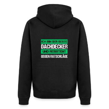 Resistant roofer - Unisex Premium Organic Zip Hoodie - black - Back - Nico (187cm)