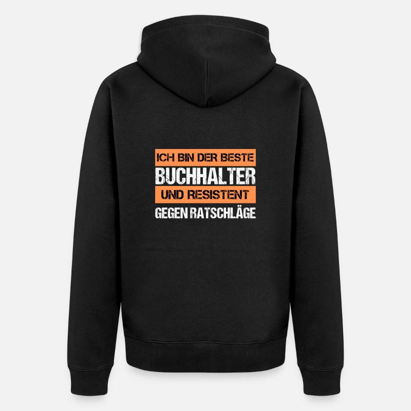 Resistenter Buchhalter - Unisex Premium Bio Zip Hoodie - Schwarz