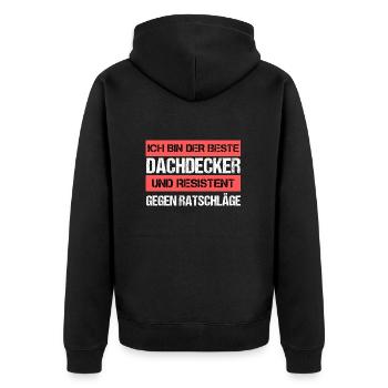 Resistant roofer - Unisex Premium Organic Zip Hoodie - black - Back - Nico (187cm)