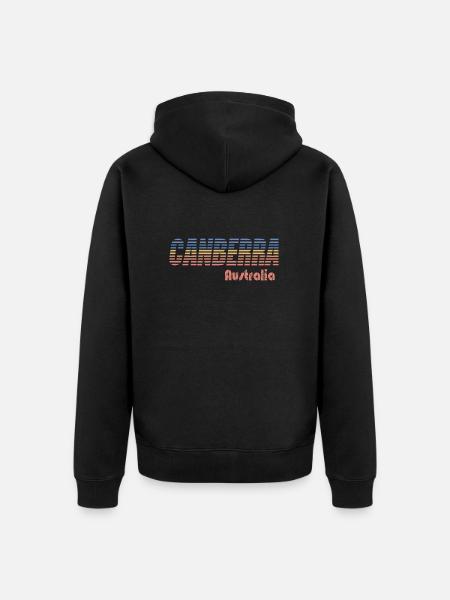 CANBERRA - Australia - Unisex Premium Organic Zip Hoodie - black
