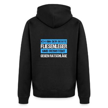 Carreleur résistant - Veste à capuche bio Premium Unisexe - noir - Dos - Nico (187cm)