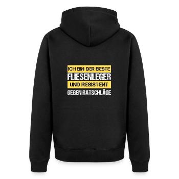 Carreleur résistant - Veste à capuche bio Premium Unisexe - noir - Dos - Nico (187cm)