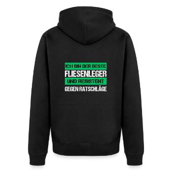 Carreleur résistant - Veste à capuche bio Premium Unisexe - noir - Dos - Nico (187cm)