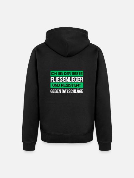 Resistenter Fliesenleger - Unisex Premium Bio Zip Hoodie - Schwarz