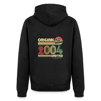 Original 2004 Vintage Anniversaire Vintage Rétro - Veste à capuche bio Premium Unisexe - noir - Dos - Nico (187cm)
