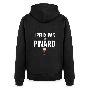 J'peux pas j'ai pinard vin vigne vigneron humour - Veste à capuche bio Premium Unisexe - noir - Dos - Nico (187cm)