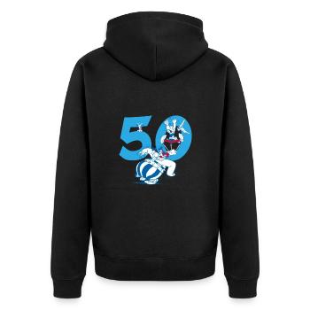 Asterix & Obelix 50th Birthday Design - Unisex Premium Organic Zip Hoodie - black - Back - Nico (187cm)
