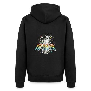 Sesamstraße Yip Yip's - Unisex Premium Bio Zip Hoodie - Schwarz - Hinten - Nico (187cm)
