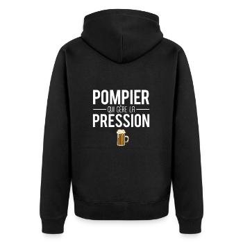 Pompier qui gère la pression métier humour - Veste à capuche bio Premium Unisexe - noir - Dos - Nico (187cm)