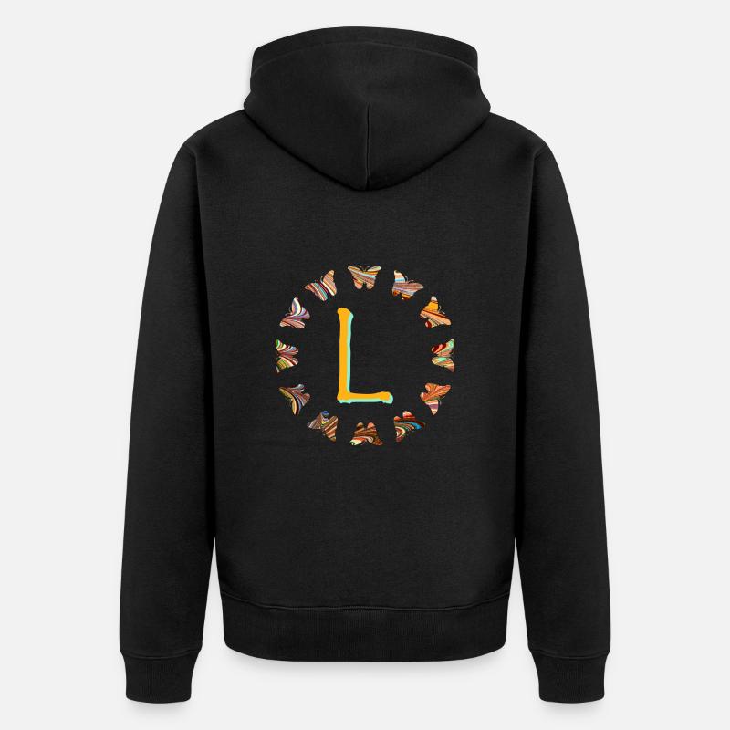 schmetterlinge e 56 l - Unisex Premium Bio Zip Hoodie - Schwarz