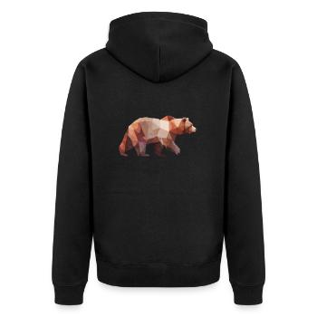 Brown Bear | Low Poly Art Logo Design - Unisex Premium Organic Zip Hoodie - black - Back - Nico (187cm)