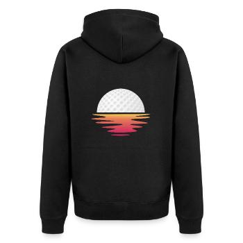 Hockeylegende Feldhockey Hockey Hockeysport-sunset - Unisex Premium Bio Zip Hoodie - Schwarz - Hinten - Nico (187cm)