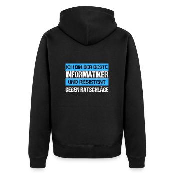 Informaticien résistant - Veste à capuche bio Premium Unisexe - noir - Dos - Nico (187cm)