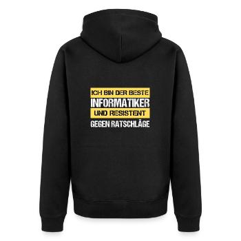 Informaticien résistant - Veste à capuche bio Premium Unisexe - noir - Dos - Nico (187cm)