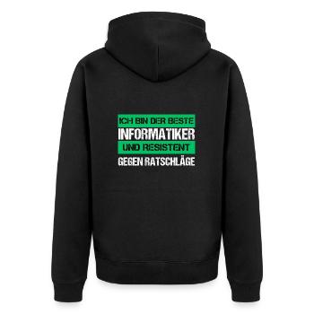 Informaticien résistant - Veste à capuche bio Premium Unisexe - noir - Dos - Nico (187cm)