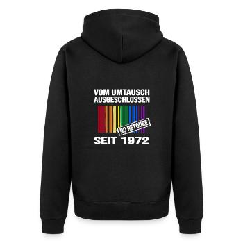 1972 geburtstag lgbt regenbogen pride birthday - Unisex Premium Bio Zip Hoodie - Schwarz - Hinten - Nico (187cm)