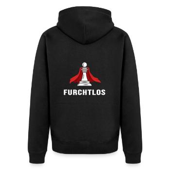 Schach Schachmatt Schachspieler Schach-Held - Unisex Premium Bio Zip Hoodie - Schwarz - Hinten - Nico (187cm)