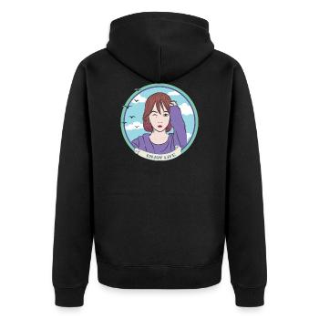 profiter de la vie - profiter de la vie - Veste à capuche bio Premium Unisexe - noir - Dos - Nico (187cm)