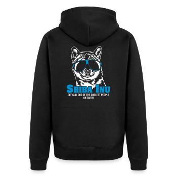 Shiba Inu plus cool personnes - Veste à capuche bio Premium Unisexe - noir - Dos - Nico (187cm)