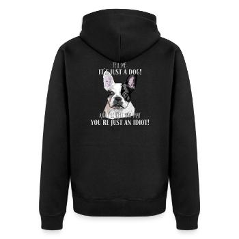 BULLDOG FRANÇAIS - BULLDOG FRANÇAIS CHIEN JUSTE - Veste à capuche bio Premium Unisexe - noir - Dos - Nico (187cm)
