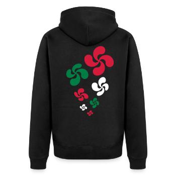 Croix du Pays Basque - Veste à capuche bio Premium Unisexe - noir - Dos - Nico (187cm)