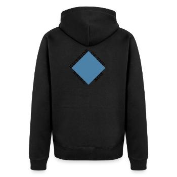 Outside of the box - Unisex Premium Organic Zip Hoodie - black - Back - Nico (187cm)