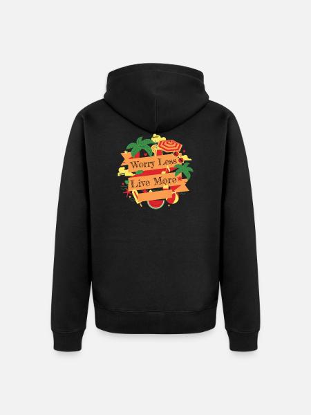 Worry less - Unisex Premium Organic Zip Hoodie - black