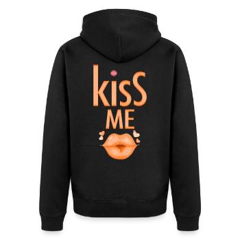 Embrasse-moi La fête - Veste à capuche bio Premium Unisexe - noir - Dos - Nico (187cm)