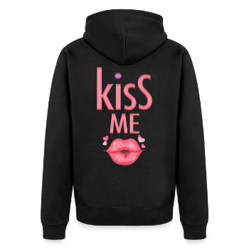 Embrasse-moi Fête Rendez-vous - Veste à capuche bio Premium Unisexe - noir - Dos - Nico (187cm)