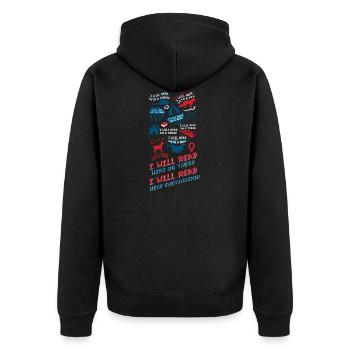 Gifts for Book Lover Shirt Funny Man Wife - Unisex Premium Organic Zip Hoodie - black - Back - Nico (187cm)