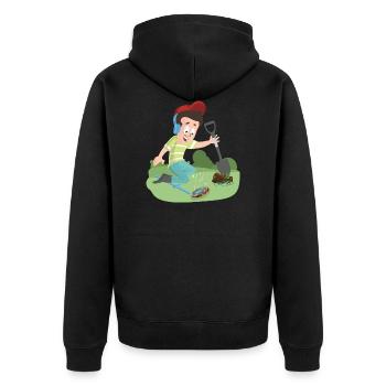 The treasure hunter metal detector is already glowing - Unisex Premium Organic Zip Hoodie - black - Back - Nico (187cm)