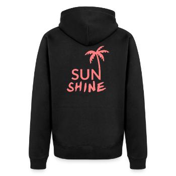 SUN SHINE - Unisex Premium Bio Zip Hoodie - Schwarz - Hinten - Nico (187cm)