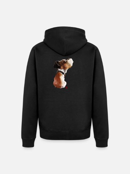Sketchy Boxer - Unisex Premium Organic Zip Hoodie - black