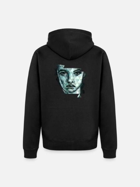 face - Veste à capuche bio Premium Unisexe - noir