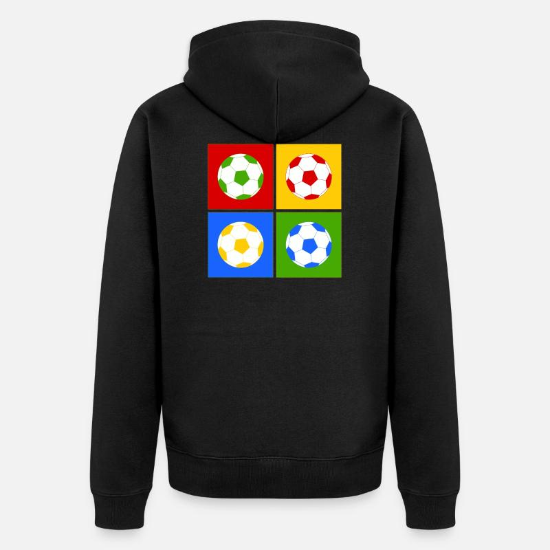 Fußball Pop-Art - Unisex Premium Bio Zip Hoodie - Schwarz