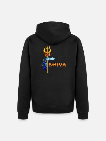 Shiva - Unisex Premium Bio Zip Hoodie - Schwarz